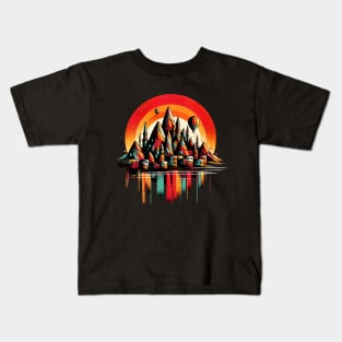 Cappadocia Turkey Vibrant Retro Circle Design Kids T-Shirt